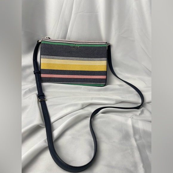 Kate Spade Jackson Boardwalk Stripe Triple Gusset Crossbody - Picture 1 of 5
